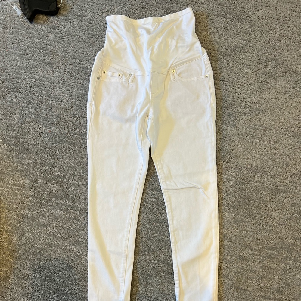 GAP TRUE SKINNY WHITE MATERNITY JEANS DENIM SIZE 2